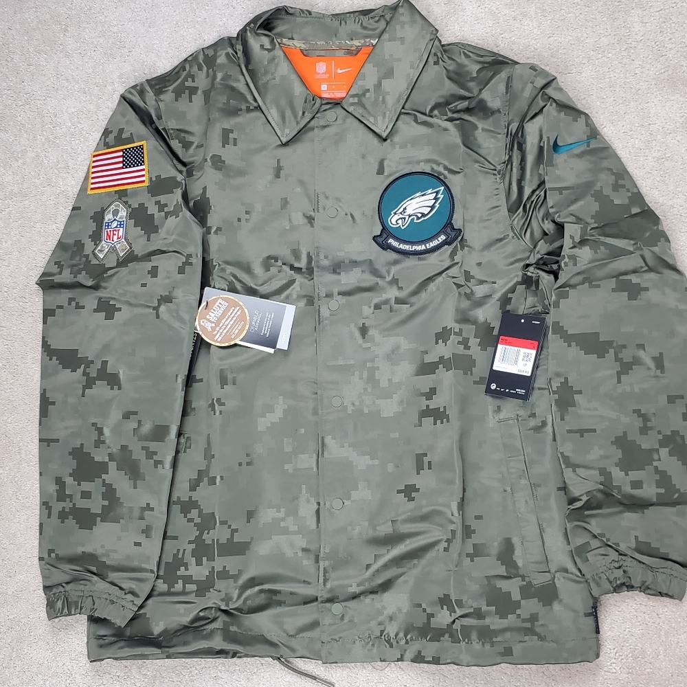 Philadelphia Eagles Nike Camo 2019 Salute to Service Sideline Jacket